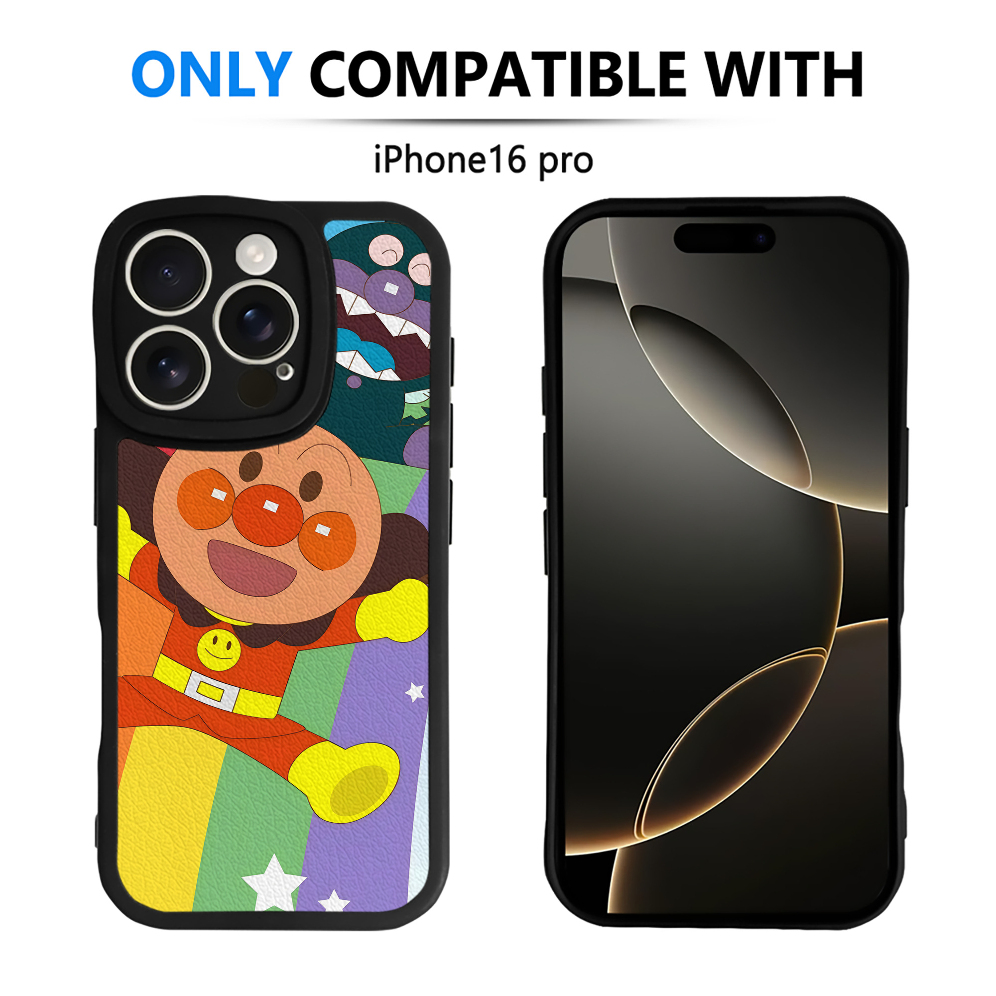 （画像用） アンパンマン Anpanman 【iPhone 16シリーズ対応】シリコンスマホケース（レザー調） 材質：シリコン